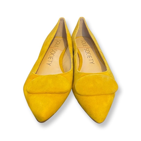 SOLE SOCIETY Mustard Yellow KAMELLAH ballet flats 7M - Picture 2 of 6